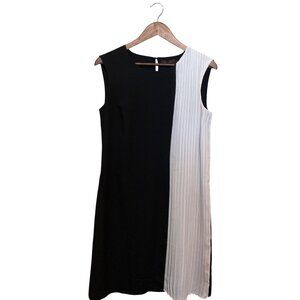 The Limited Women's Dress B &‎ W Sleeveless Sheath Pleated Panel Sz S